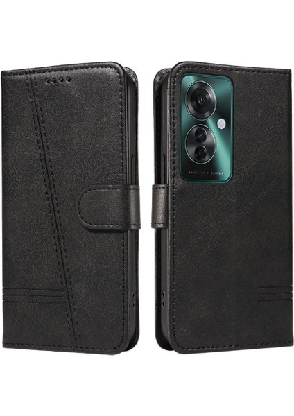 Oppo Reno 11F 5g Için Kılıf Manyetik Kapatma Kart Yuvaları ve Destek Standı Darbeye Dayanıklı Pu Deri Kılıf (Yurt Dışından)