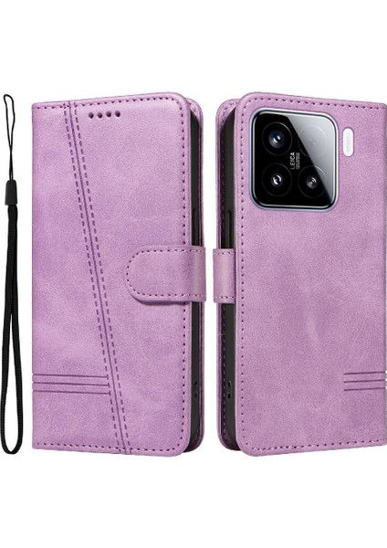 Xiaomi 15 Için Kılıf Manyetik Kapatma Kart Yuvaları ve Destek Standı Darbeye Dayanıklı Pu Deri Kılıf (Yurt Dışından)