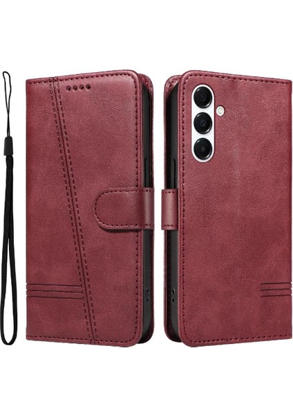 Samsung Galaxy A26 5g Için Kılıf Manyetik Kapatma Kart Yuvaları ve Destek Standı Darbeye Dayanıklı Pu Deri Kılıf (Yurt Dışından)
