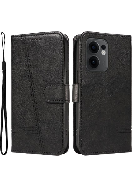 Oppo Reno 13F Için Kılıf Manyetik Kapatma Kart Yuvaları ve Destek Standı Darbeye Dayanıklı Pu Deri Kılıf (Yurt Dışından)