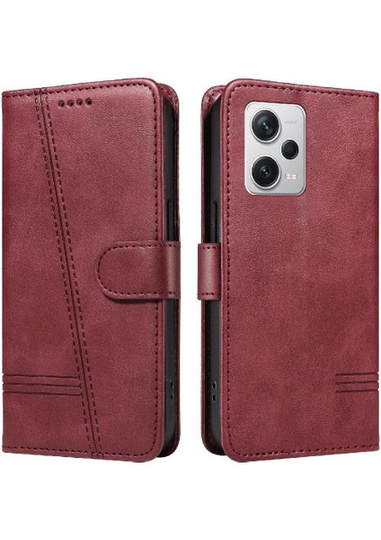 Xiaomi Redmi NOTE12 Pro Plus 5g Için Kılıf Manyetik Kapatma Kart Yuvaları ve Destek Standı Darbeye Dayanıklı Pu Deri Kılıf (Yurt Dışından)