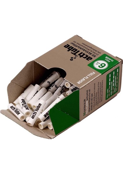 Karbonlu Pipo Filtresi 6 mm 50 Adet