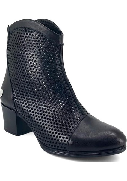 7305 Hakiki Deri Günlük Kadın Ayakkabı-Siyah