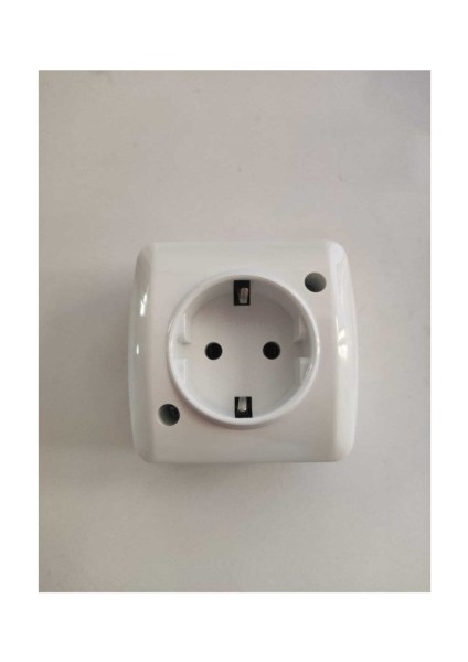 8 Adet Alsu Sıva Üstü Beyaz Topraklı Priz