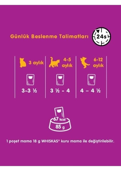Junior Yavru Klasik Öğünler Sığırlı Tavuklu 4X85 gr (13 Adet)