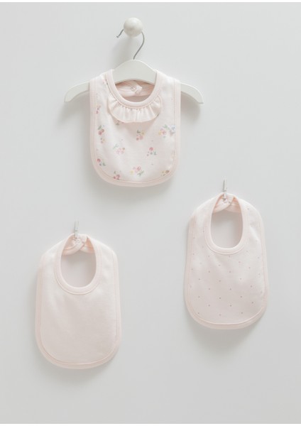 Bebenova Cherry Baby %100 Pamuk (0-12 Ay Uyumlu) 3lü Çıtçıtlı Mama Önlük