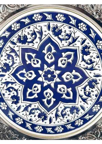 Mavi Yonca Gümüş Tabak 25CM modelleri