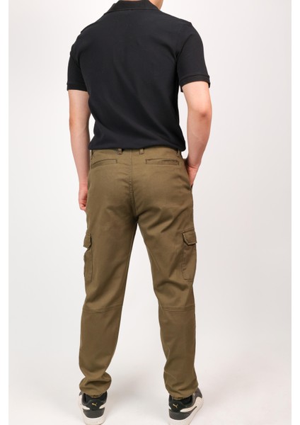 Erkek Kargo Cep Yandan Cepli Regular Fit Paçası Lastikli Pantolon