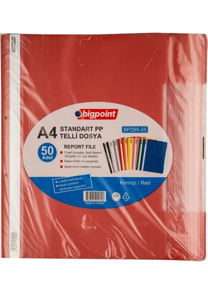Telli Dosya 50'li Paket, Standart,a4 Poşet Dosya Için,kırmızı fiyatları