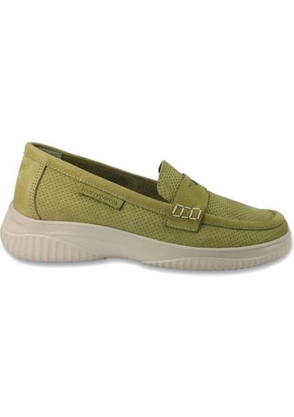 3870 Hakiki Deri Günlük Kadın Ayakkabı-Yeşil fiyatları