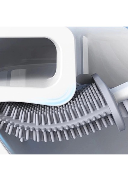 Duvara Monte Edilebilir Kapaklı Askılı Klozet Yumuşak Silikon Başlıklı Tuvalet Fırçası Seti (5047) fırsatları