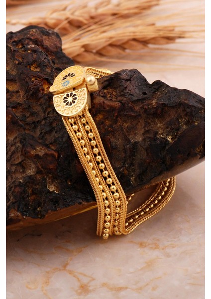 Midyat Hasırı Altın Kaplama Gümüş Mineli Akıtma Bileklik 4715 fiyatları