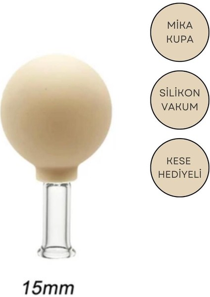 Silikon Vakum Masaj Kupası, Göz ve Burun Çevresi, Bej Renk, No:1