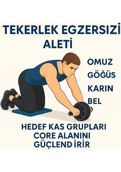 Taşınabilir Wheel Tekerlek Profesyonel Spor Aleti Vücut Geliştirme ve Egzersiz Aleti Mini Diz Mat Hediyeli indirimleri