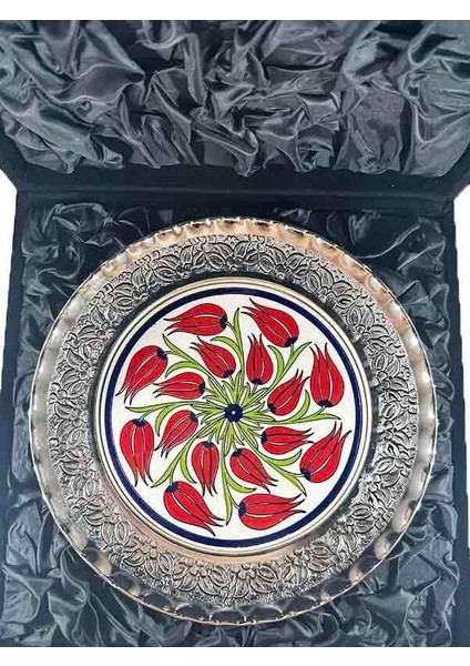 Kırmızı Laleler Gümüş Tabak 25CM fiyatları