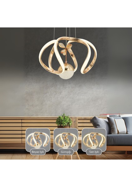 Milos Kumandalı 3 renk Dimmerli LED Sarkıt Avize – Modern Tek Top fiyatları
