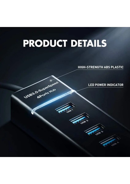 4 Port USB 3.0 Hub USB Hub Yüksek Hızlı USB Splitter Adaptörü 5gbps Için Pc Bilgisayar Multiport Hub USB Çoklayıcı Çoğaltıcı fırsatları