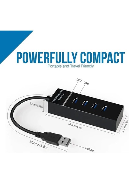 4 Port USB 3.0 Hub USB Hub Yüksek Hızlı USB Splitter Adaptörü 5gbps Için Pc Bilgisayar Multiport Hub USB Çoklayıcı Çoğaltıcı