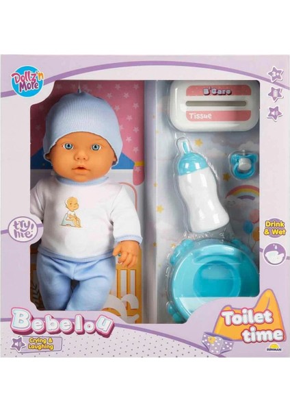 1030141 Sesli Bebelou Tuvalet Zamanı Bebek Seti 32 cm -Sunman