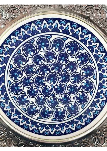 Mavi Karanfil Gümüş Tabak 25CM fiyatları