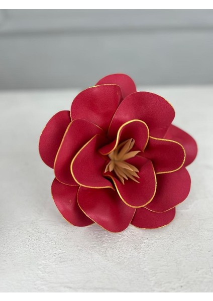 Bordo Lateks Eva Çiçek Tek Dal 18 cm Çap 48 cm Uzunlukta Dekoratif