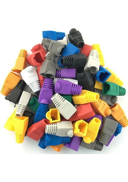 50 Renkli Kılıf + 100 Yeni Nesil Ez RJ45 Konnektör Delikli Açık Uçlu Cat6 Jack fırsatları