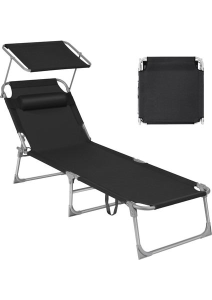 Songmıcs Katlanır Şezlong 193 x 53 x 29 cm Maksimum Yük 150 kg Güneş Korumalı Baş Desteği ve Bahçe Havuz Teras Için Ayarlanabilir Sırt Desteği Koyu Gri GCB19UV1 fiyatları