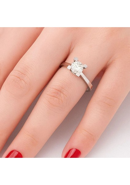 Jtr Sertifikalı 14 Ayar Beyaz Altın Tektaş Pırlanta Yüzük – 0.36 Ct Doğal Elmas fiyatları