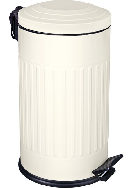 16 Lt Vintage Serisi Amortisör Kapaklı Krem Çöp Kovası