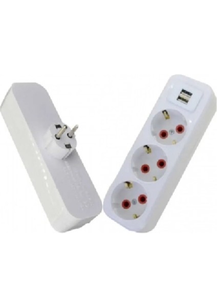 3'lü Topraklı Usb'li Golyat Fiş Priz