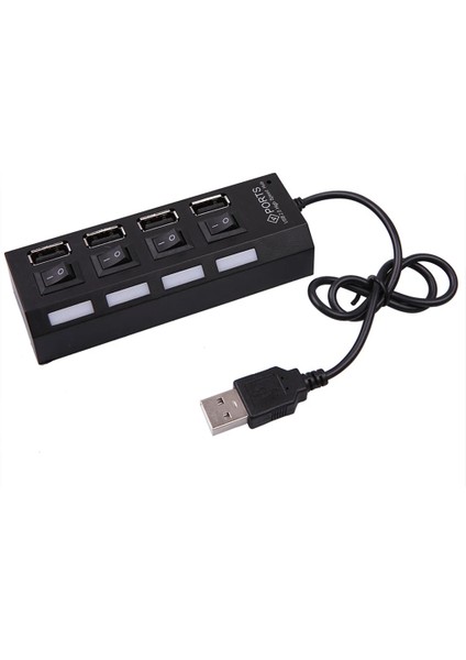 Yeni 2023 4 Port USB Çoklayıcı Hub Anahtarlı Aç/kapa Düğmeli Işıklı Usebe Çoğaltıcı Tak Çalıştır