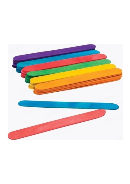 Renkli 50 Adet Ahşap Büyük Geniş Dil Çubuğu Abeslang Dondurma Dil Basma Çubuğu Renkli fiyatları