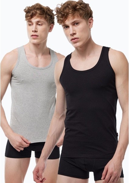 Erkek 2 Li Siyah Gri Modal Atlet 2M008