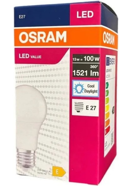 13,5 W Osram-Beyaz-Value LED Ampül E27 6500