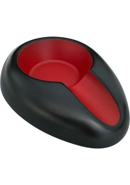 Qa Kırmızı-Siyah Porselen Yuvarlak Tekli Puro Küllüğü