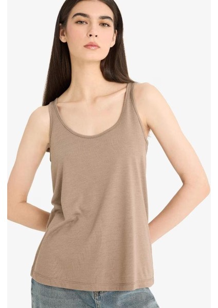 Regular Fit Basic Düz Yuvarlak Yaka Atlet F3618AX25SM