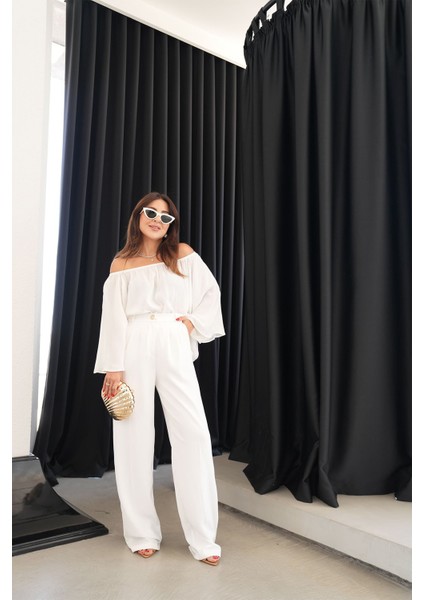 Gold Düğmeli Pileli Klasik Pantolon