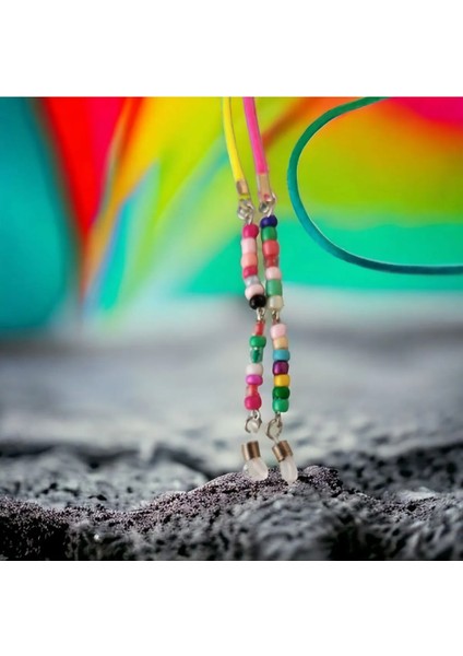 Gözlük Ipi Boncuklu Saten Ip