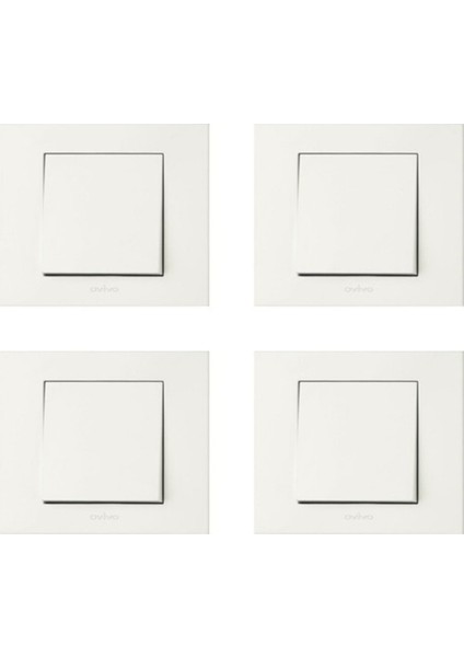 Grano Beyaz Anahtar Çerçeveli 4 Adet