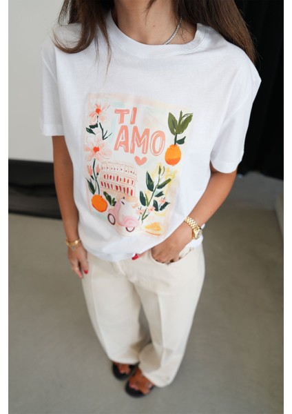 Tı Amo Yazılı Tshirt