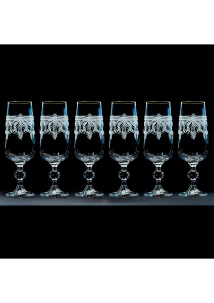 TORİNO GERÇEK ALTIN 180CC 6LI AYAKLI KADEH