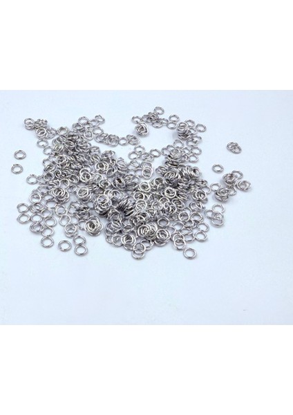 4 mm Kararma Yapmaz 300 Adet Gümüş Küçük Metal Takı Bağlantı Halkası