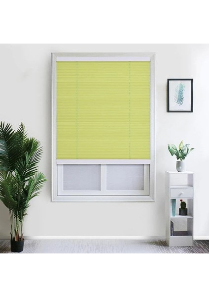 Yeşil Plise Katlanır Cam Balkon Perdesi - Ofis Perdesi - Ev Perdesi - Salon Perdesi - Plise Perde