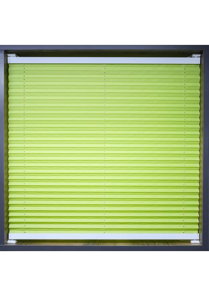 Yeşil Plise Katlanır Cam Balkon Perdesi - Ofis Perdesi - Ev Perdesi - Salon Perdesi - Plise Perde fiyatları