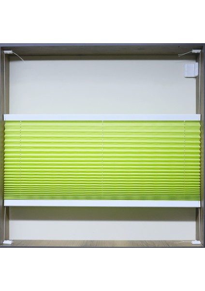 Yeşil Plise Katlanır Cam Balkon Perdesi - Ofis Perdesi - Ev Perdesi - Salon Perdesi - Plise Perde fırsatları