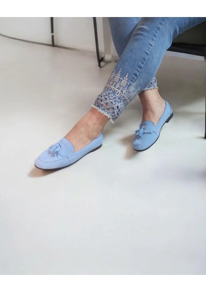 Püsküllü Günlük Süet Rahat ve Şık Loafer Ayakkabı