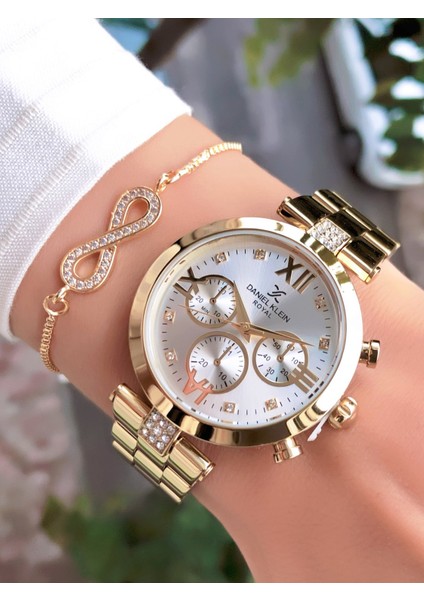 Orijinal Çelik Kordon Kadın Kol Saati 3 Atm Su Geçirmezlik Gold Renk Bileklik Hediyeli DK377C2 fiyatları