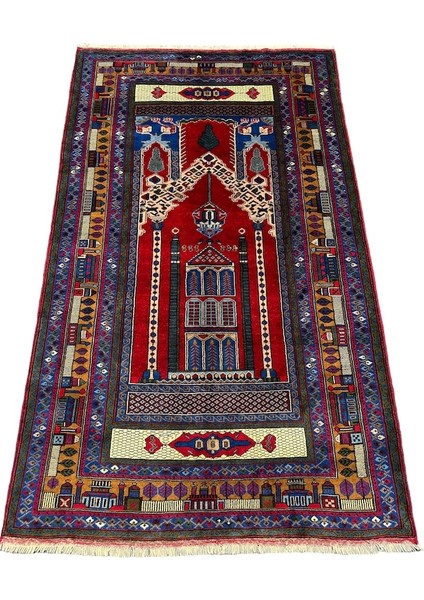 El Dokuma Özel Koleksiyonluk Halı 163X277 Camili Sütunlu Kök Boya