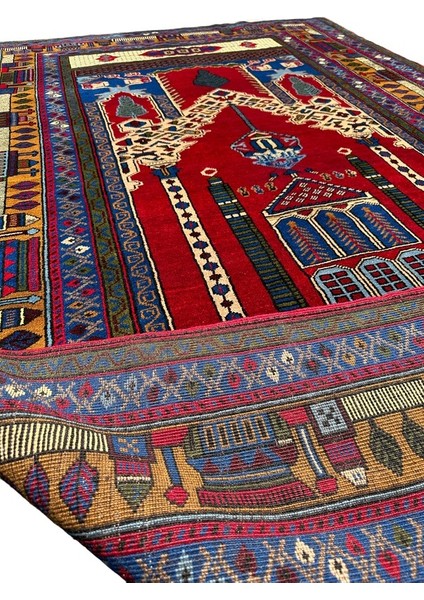 El Dokuma Özel Koleksiyonluk Halı 163X277 Camili Sütunlu Kök Boya fırsatları