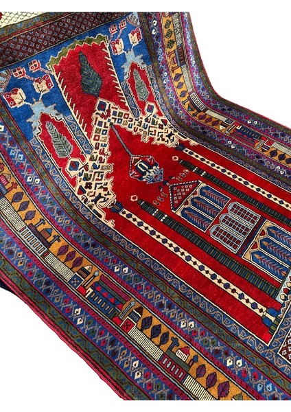 El Dokuma Özel Koleksiyonluk Halı 163X277 Camili Sütunlu Kök Boya indirimleri